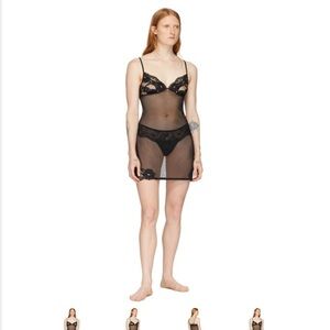 La Perla Sheer Black Lace Chemise